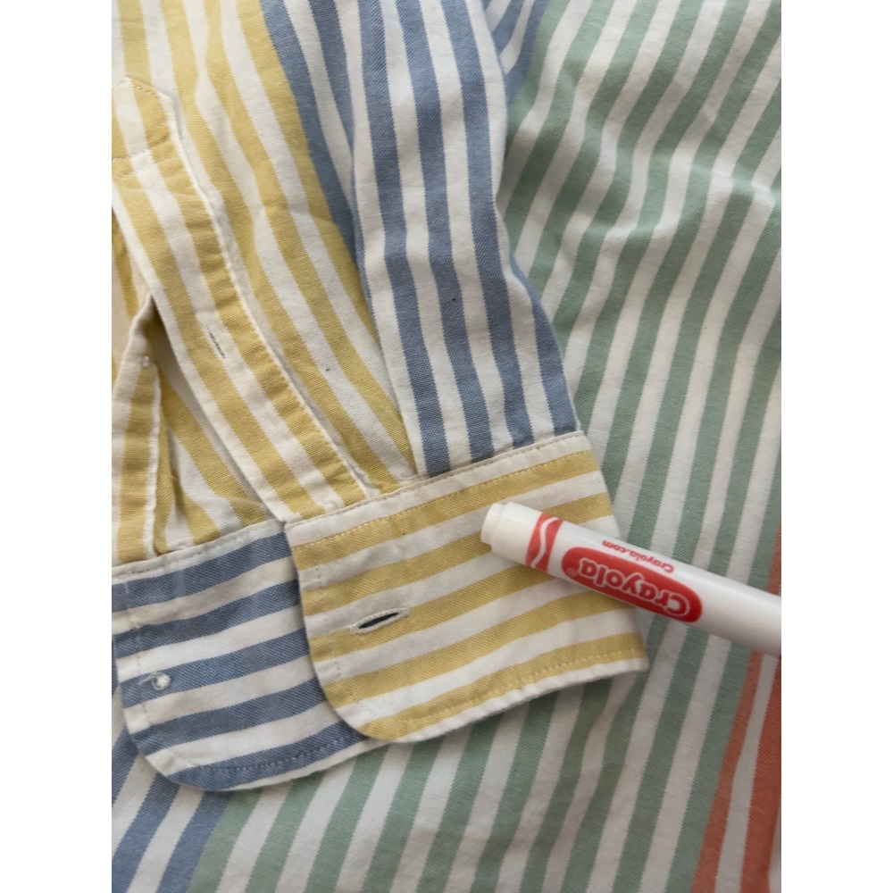 J.Crew Broken-In Oxford Slim Fit Multi-Color Stripe Organic Cotton Shirt Mens‎ M - Picture 5 of 11